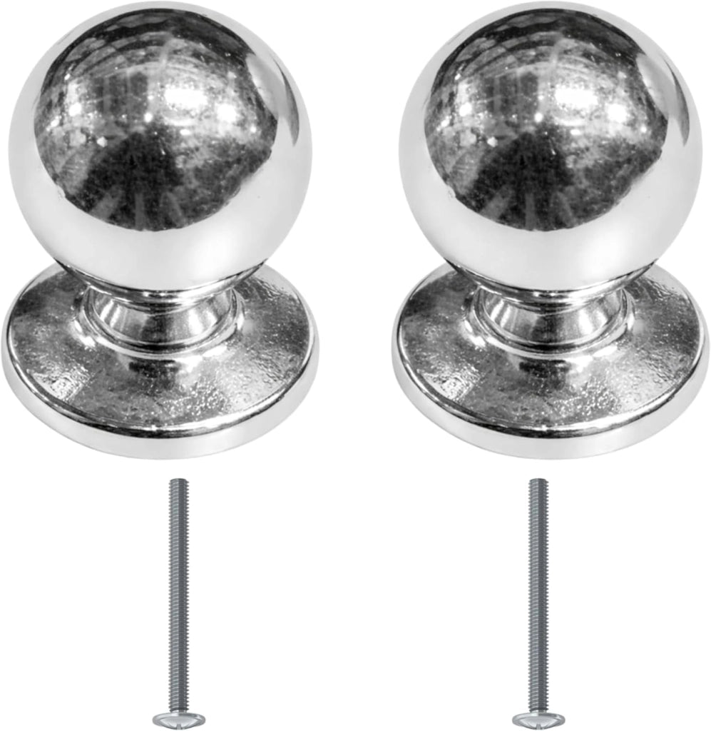 Pomolo per mobili 25x32 mm cromo lucido per cassetti e ante - confezione da 2 pezzi