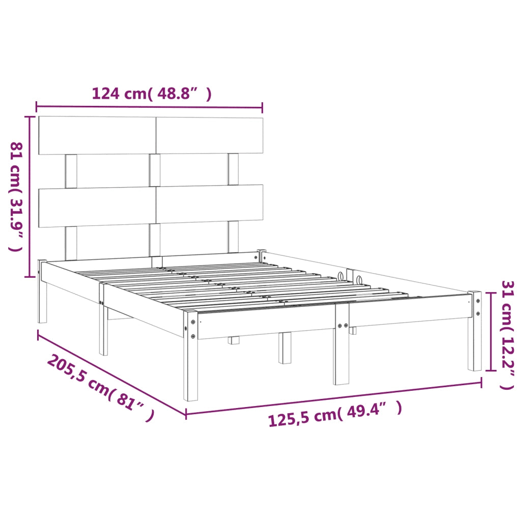 Giroletto-Struttura Letto in Legno Massello 120x200 cm 719404