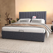Letto matrimoniale contenitore 140x200 grigio con materasso