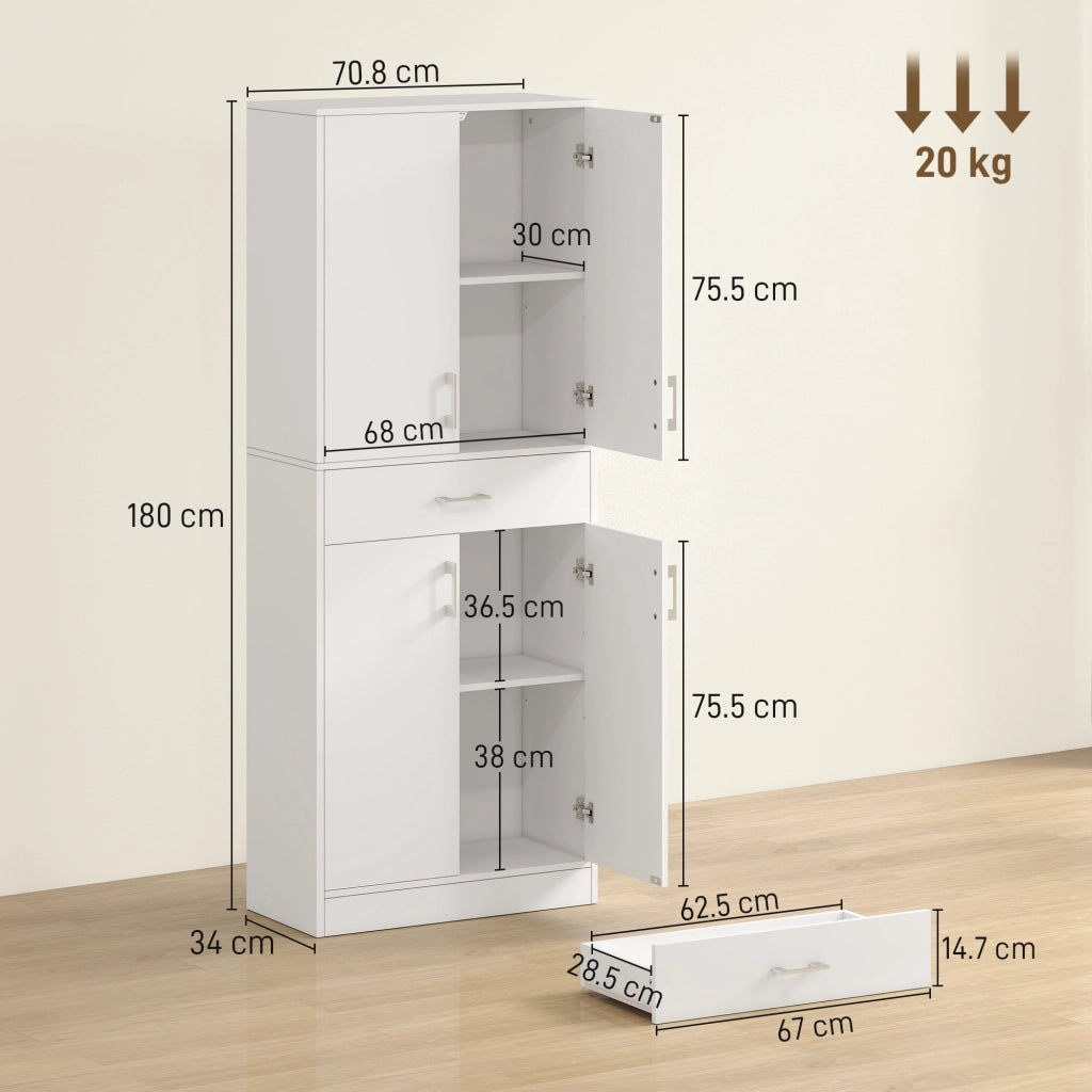 Credenza Cucina con Ante e Cassetto ¨C Minimal ¨C Bianco