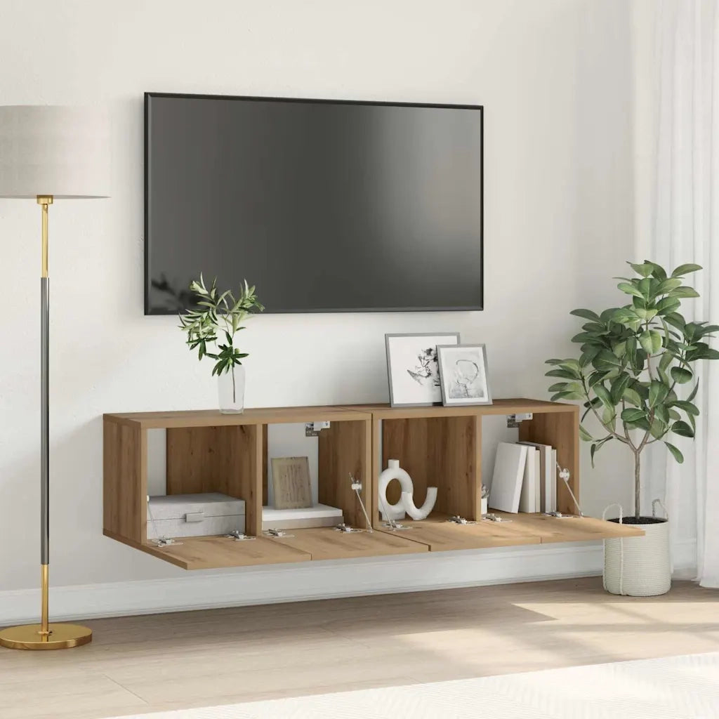Set mobile TV 2 pcs Marrone 60 x 30 x 30 cm Legno multistrato 875168