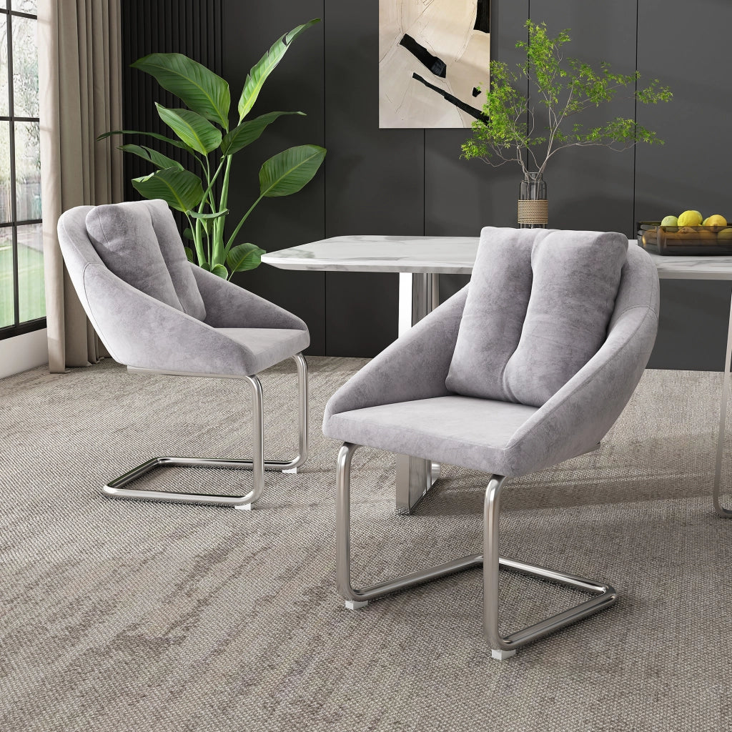 SEDIA Set da 6 pezzi in velluto grigio