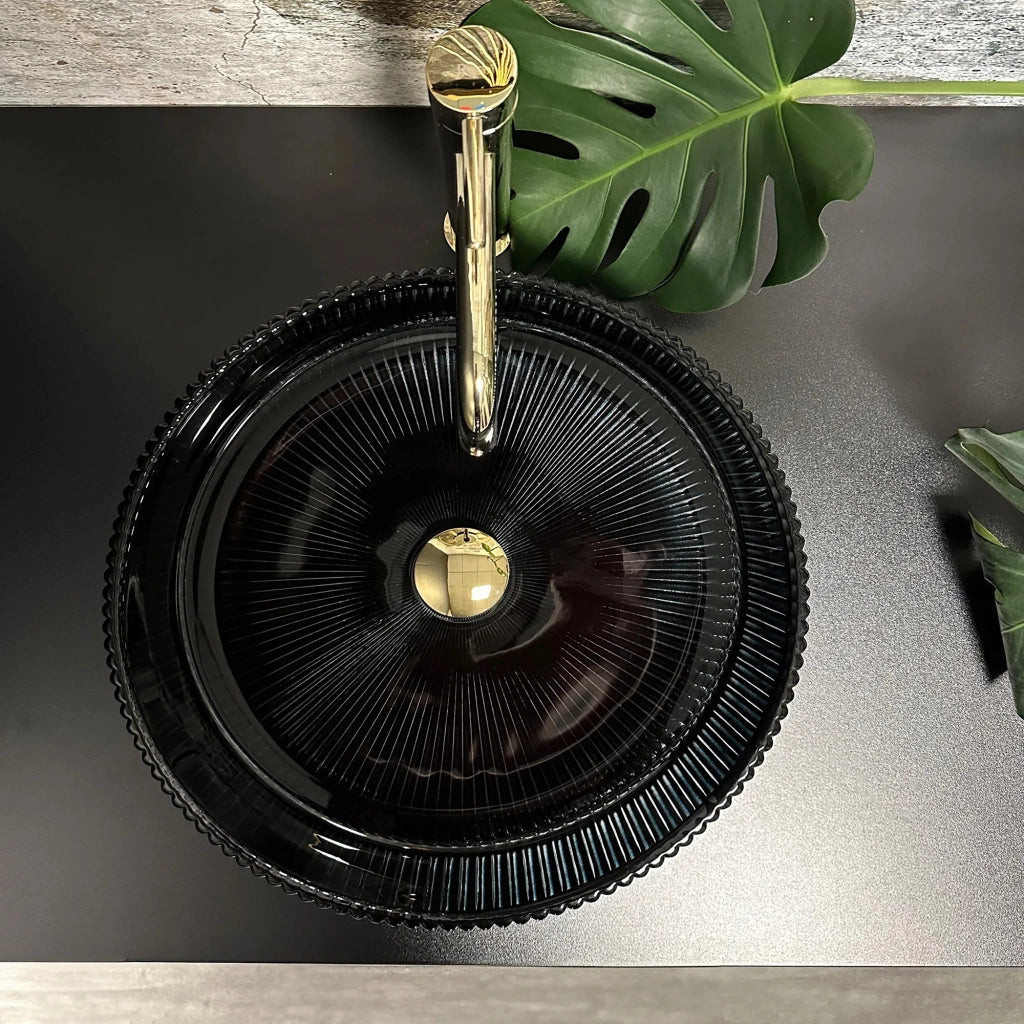 Lavabo Da Appoggio Rea Ingrid Black