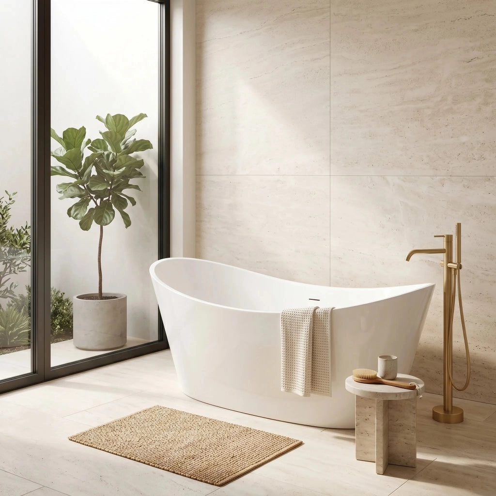 Vasca Bagno Da Terra Rea Ferrano 150 Copritappo nero