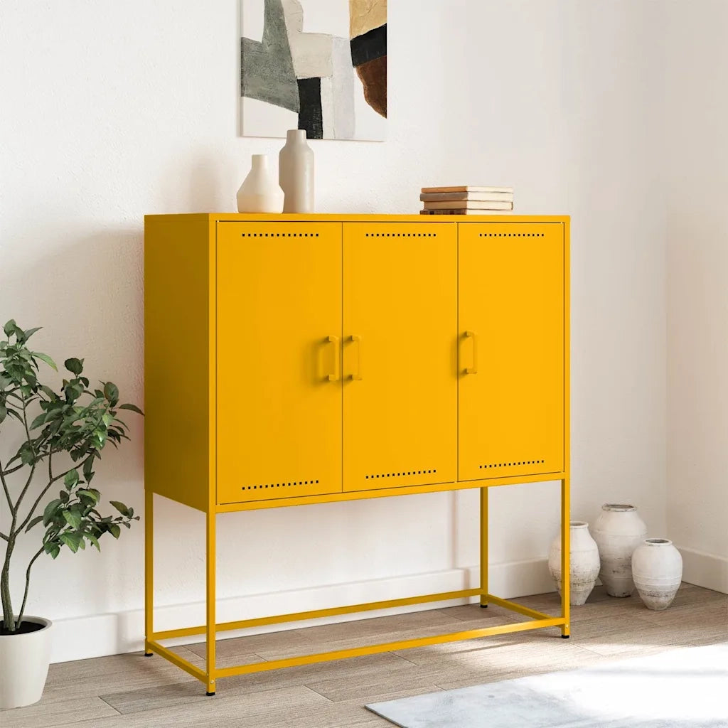 Credenza Giallo Senape 100,5x39x107 cm in Acciaio 846539