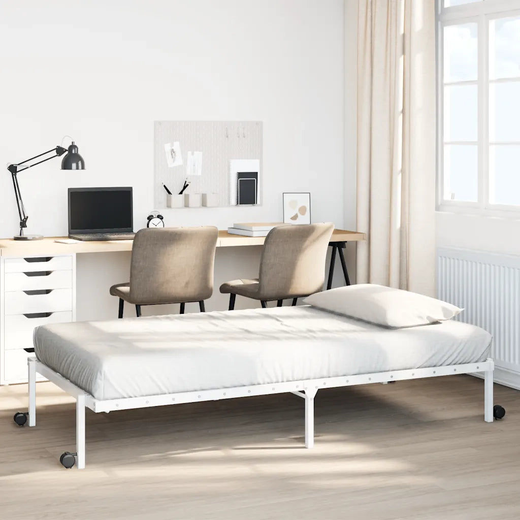 Giroletto senza Materasso Pieghevole-Struttura Letto Bianco 100x200 cm Acciaio