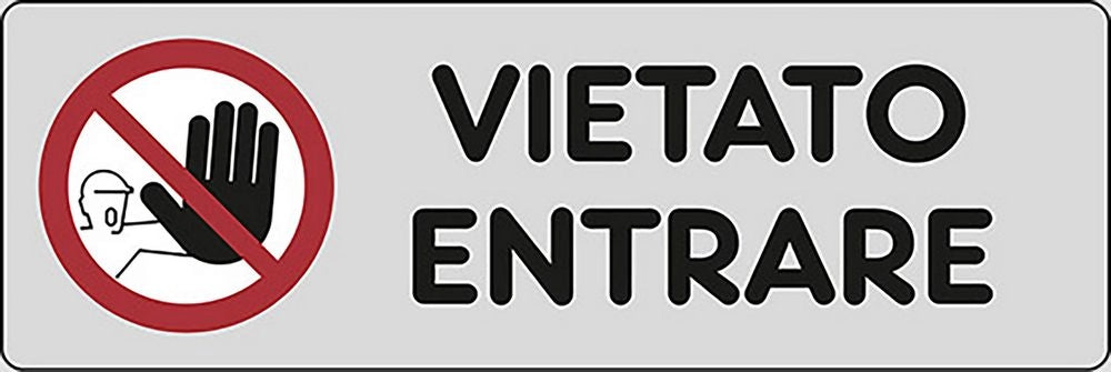 Adesivo Vietato Entrare abitazioni cancello porta 15CMx5CM