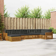 Set divani 7 pcs Naturale e Antracite Legno di Acacia Massello 3373827