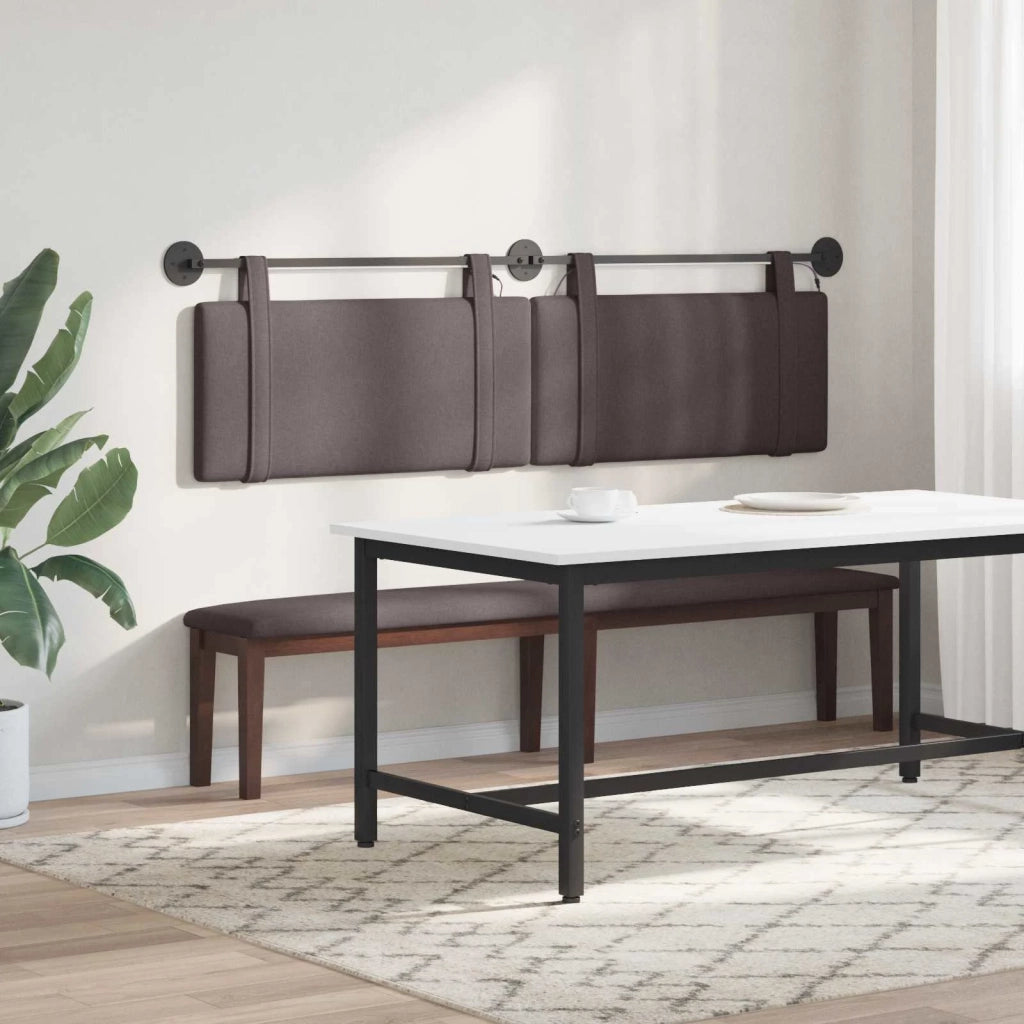 Testiera sospesa Con luce LED Marrone Scuro Tessuto 3424001