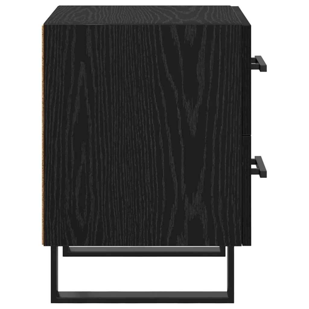 Set di 2 Comodini | Armadio da Notte | Mobiletto da notte Rovere Nero 40 x 35 x 47,5 cm