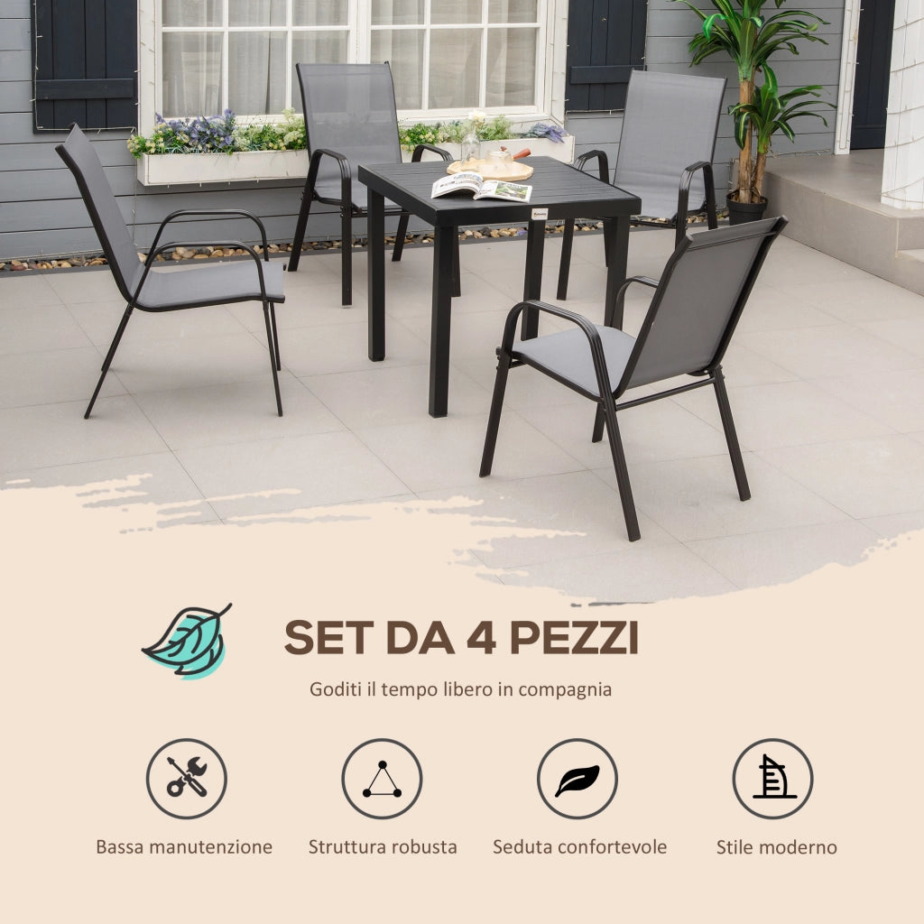 Sedie da Giardino Impilabili ¨C Minimal ¨C Grigio