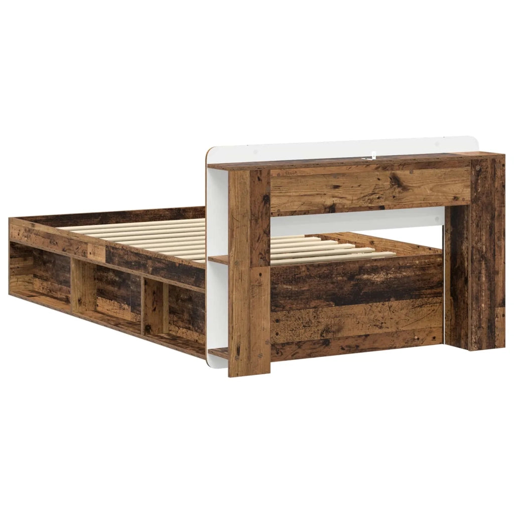 Telaio del letto con storage Legno antico 75 x 190 cm 3433316