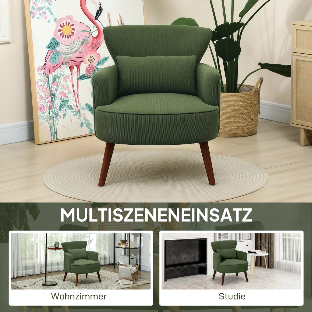 Poltrona ¨C Minimal ¨C Verde Tessuto