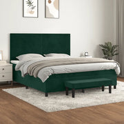 Giroletto a Molle con Materasso Verde Scuro 180x200 cm Velluto 3137740
