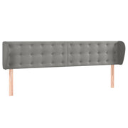 Testiera | Testata ad Orecchio Grigio Chiaro 163x23x78/88 cm in Velluto