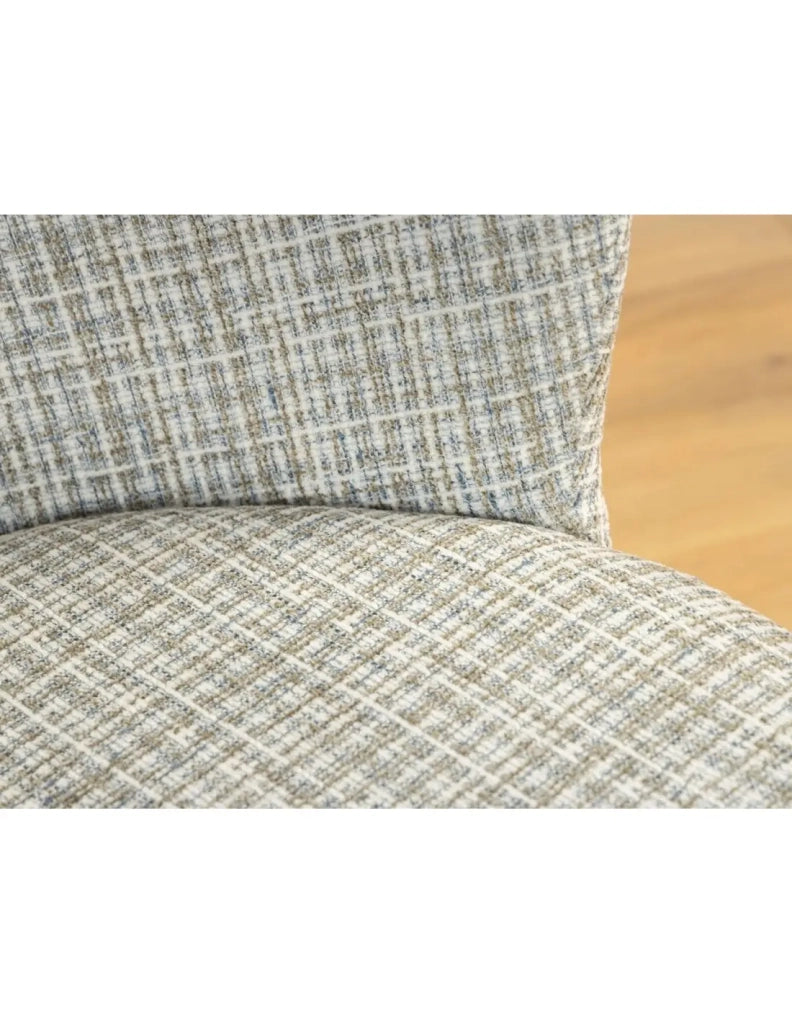 Set di 2 sedie PAVIA con motivo a quadretti blu e bianco - Schienale arrotondato e gambe nere