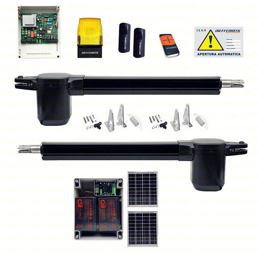 KIT PANNELLO SOLARE BHE 400 DFM 2 ANTA BATTENTE 24V CON SUNPOWER 2 BATTERIE