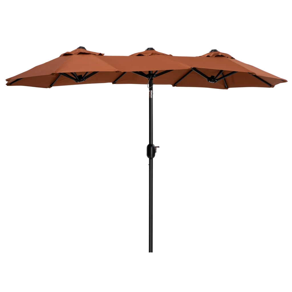 EasyComfort Ombrellone da Giardino Doppio Inclinabile con Apertura a Manovella, 295x152x222cm, Rosso