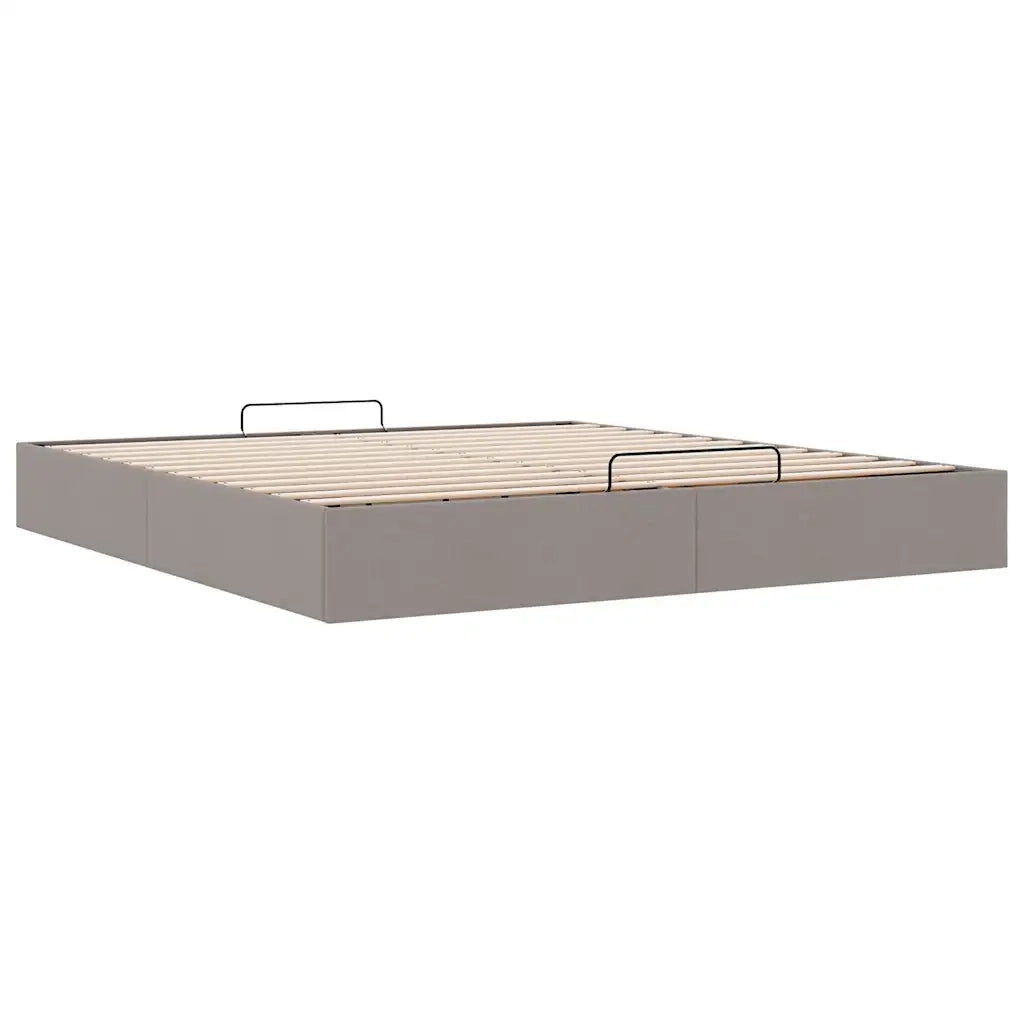 Struttura Letto Pouf senza Materasso-Giroletto con contenitore Tortora 180x200 cm Tessuto