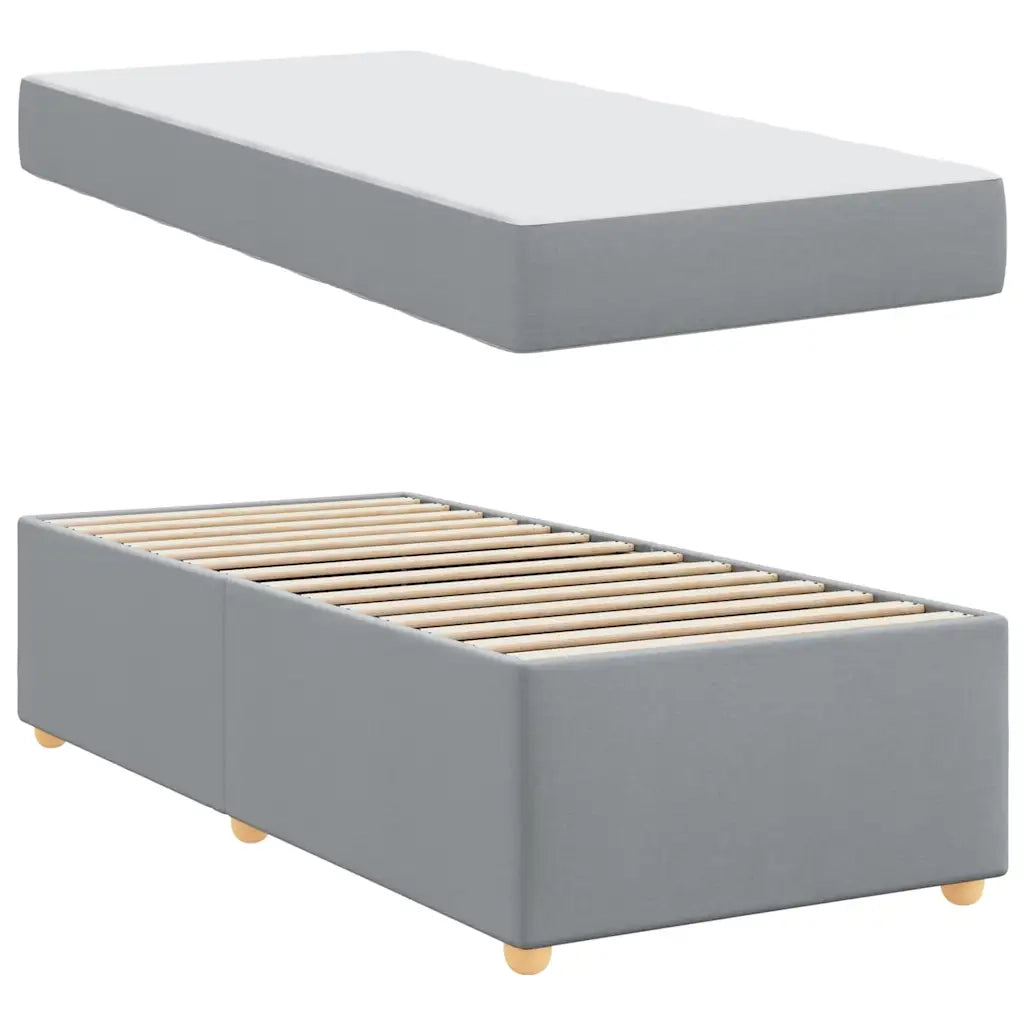 Struttura del letto Grigio chiaro 90 x 200 cm Tessuto
