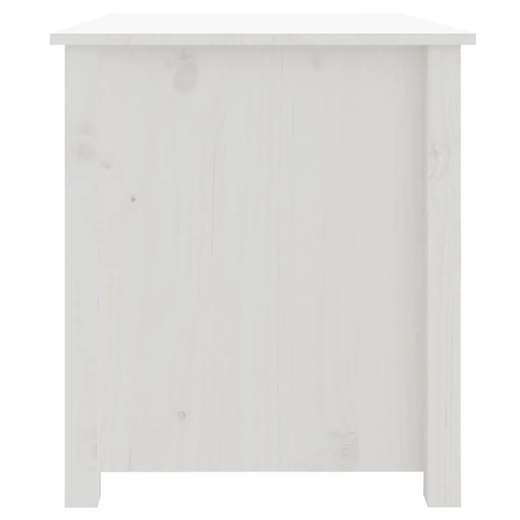 Tavolino da Salotto Bianco 71x49x55cm in Legno Massello di Pino 820927