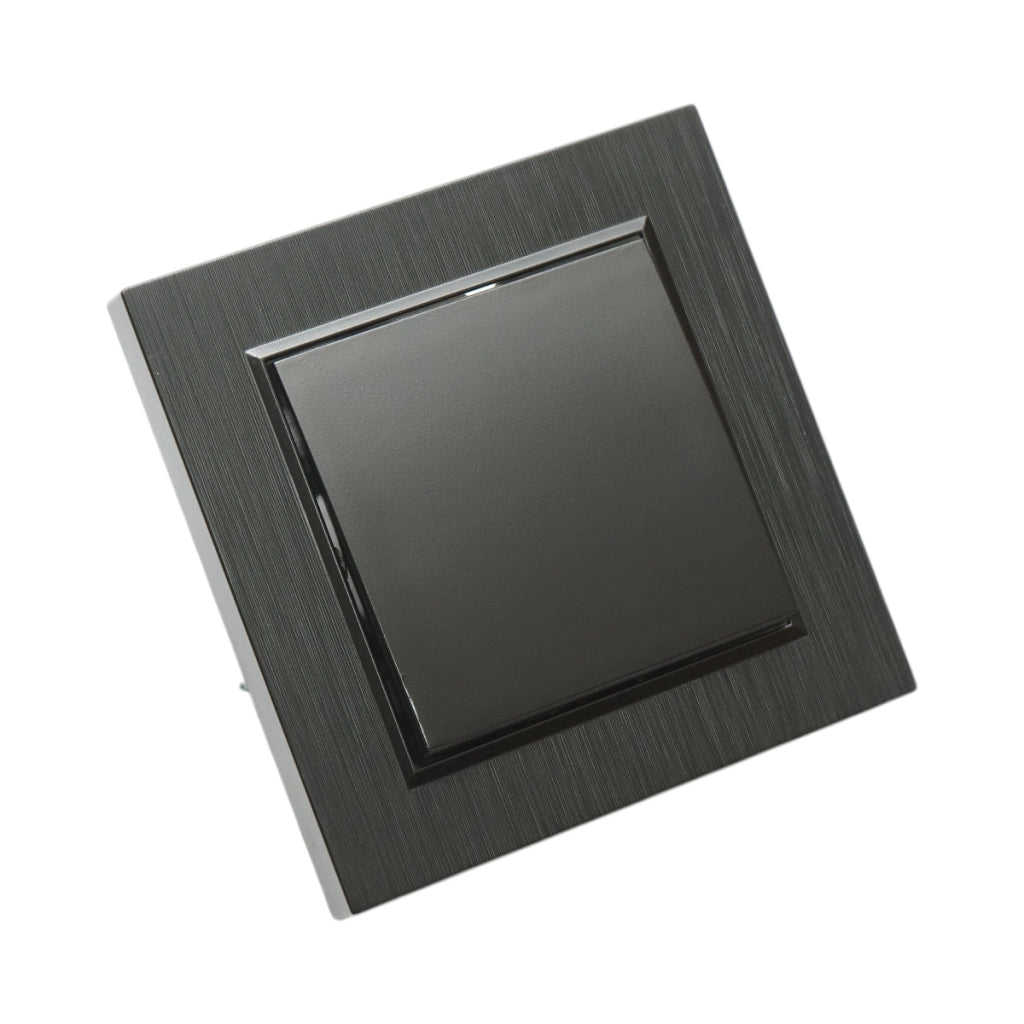 Interruttore singolo da incasso nero 220V, 10AX, ABS 80x80mm