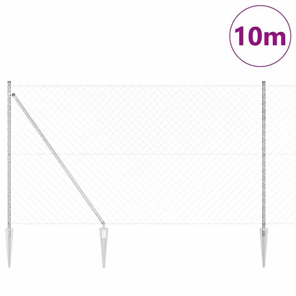 Palo della recinzione Argento 10 x 1,5 m (maglia 60 x 60 mm)