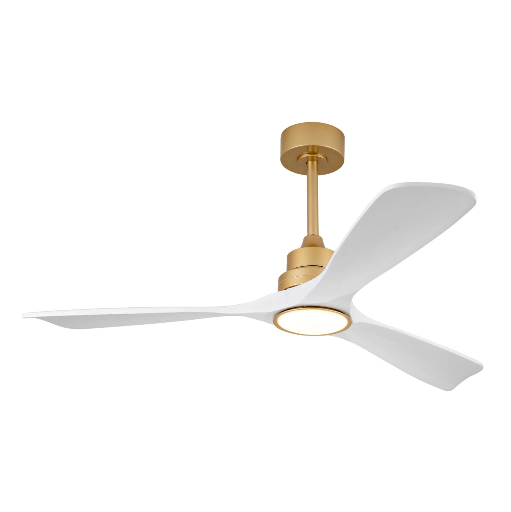 Ventilatore da soffitto Yeavio 52 pollici in legno massello con illuminazione LED dimmerabile e telecomando