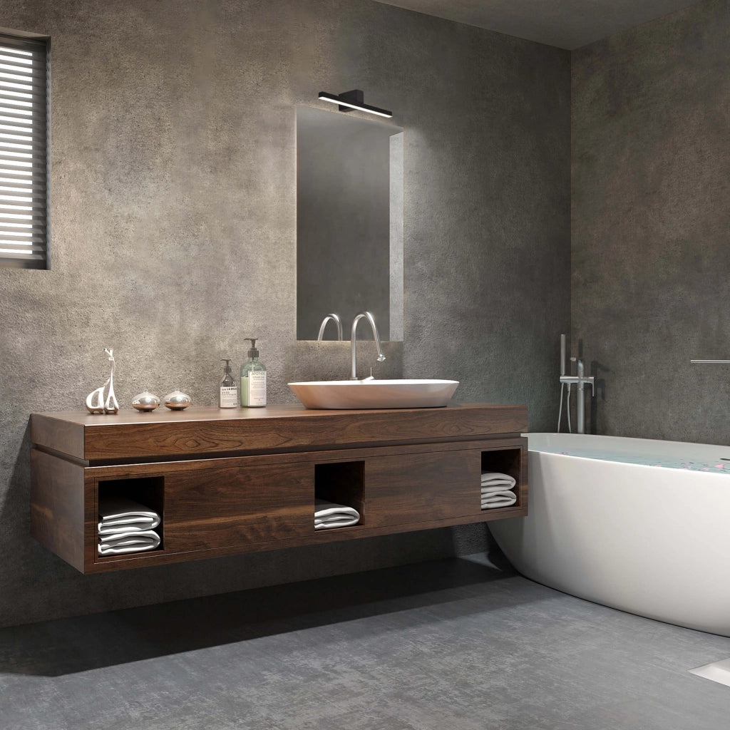 Applique bagno Nevada M LED nero IP44 LightPrestige