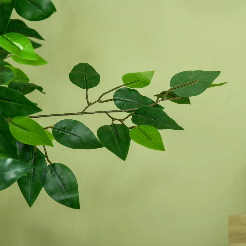 Pianta Artificiale di Ficus da Interno e Esterno H150 cm con Vaso Verde