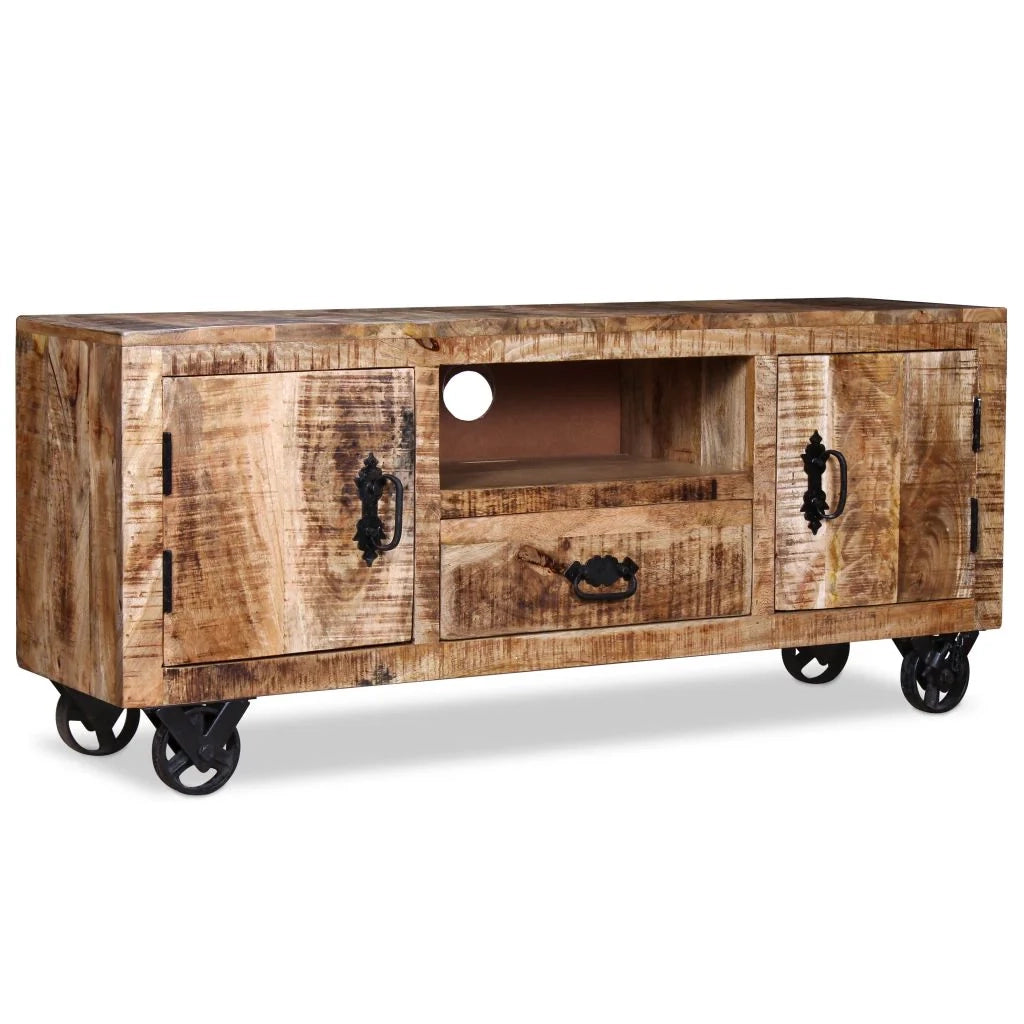 Pratico mobile porta TV/credenza di design in legno di mango grezzo 120 cm 2502131