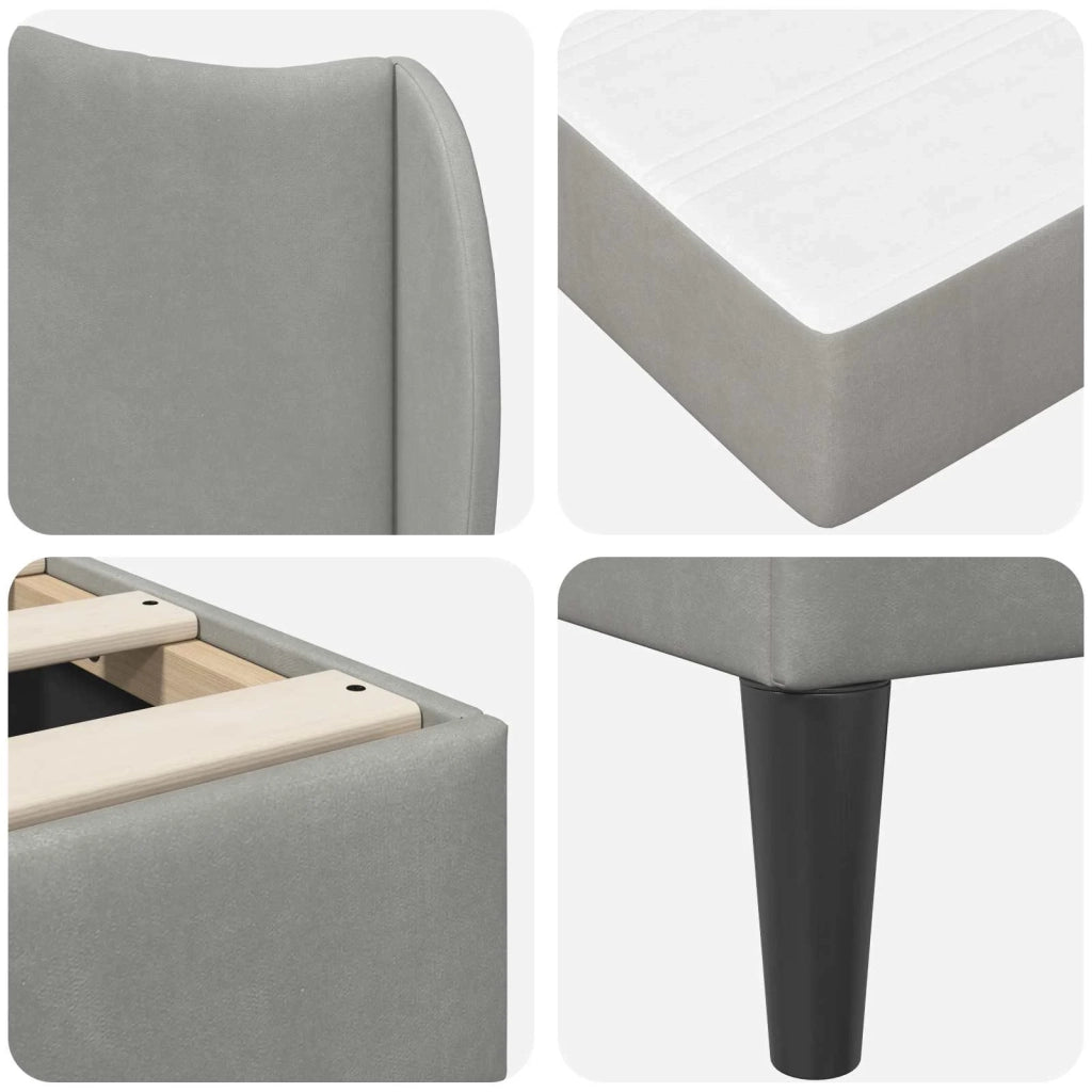 Struttura del letto Grigio Chiaro 120 x 190 cm Velluto 3415190
