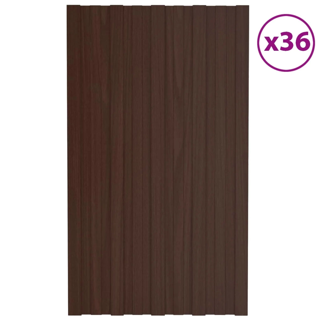 Pannello per tetto 36 pcs Marrone 80 x 45 cm Acciaio zincato 42047116