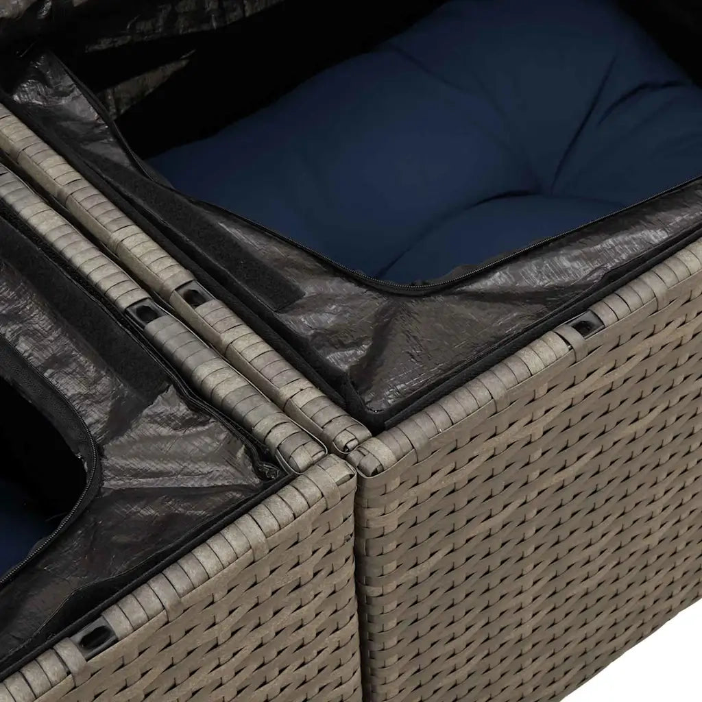 Set di divani con cuscino 3 pz | Set Salotto da Giardino polyrattan