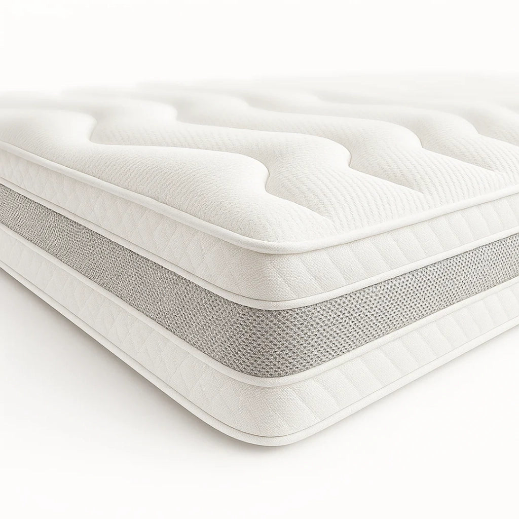 Materasso 140x190 matrimoniale ergonomico e traspirante 20 cm | Comfort naturale e design scandi ad alta rigidità | The White Stone