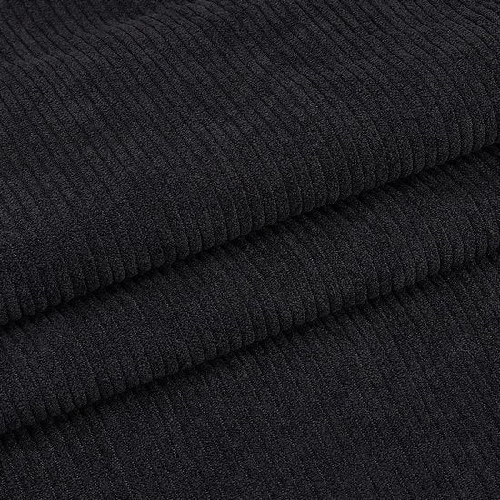 Tessuto corduroy in materiale stretch per abbigliamento e decorazione - 30 metri - nero
