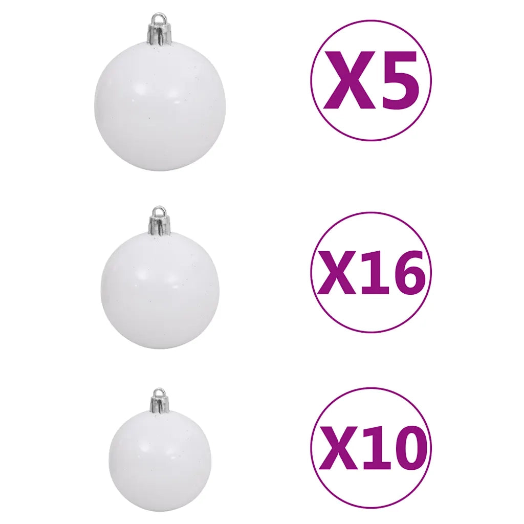Albero di Natale Artificiale con 300 LED Palline e Neve 180 cm 3210161