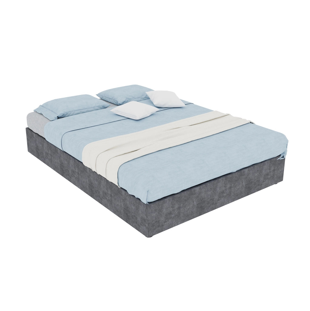 Struttura letto moderna 140x200 cm in tessuto grigio
