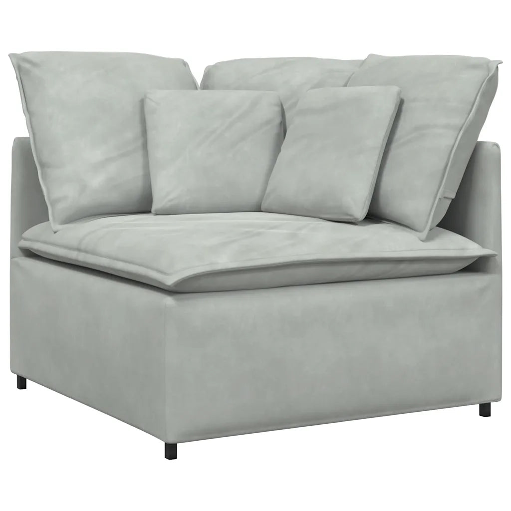Divano da Giardino-Modulo Angolare Divano Modulare con Cuscini Grigio Chiaro 100cm