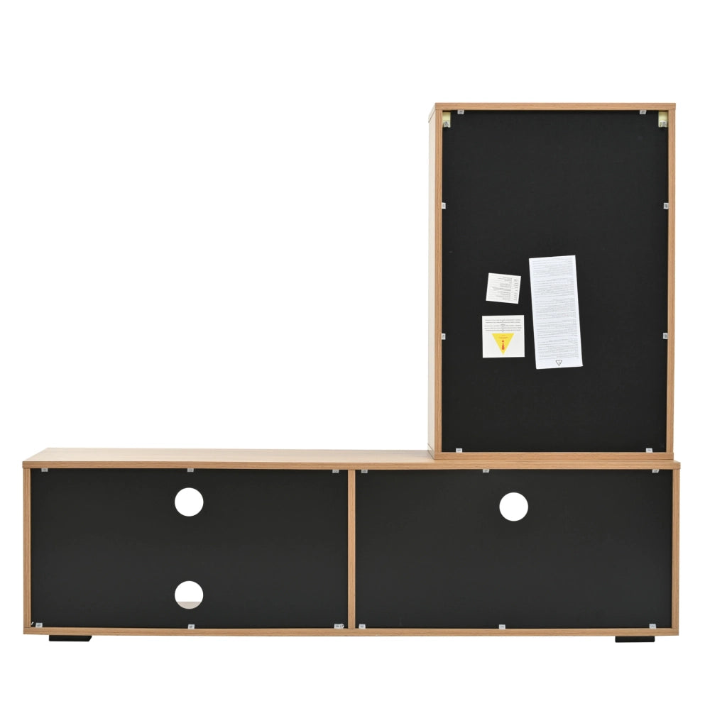 Set mobili soggiorno TV 140x35x39 cm con mobile TV, armadietto da parete e mensola, design moderno in truciolato legno e nero