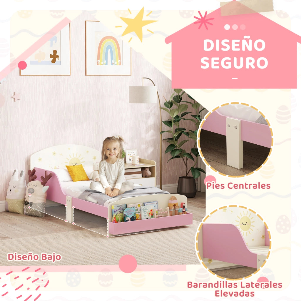 Letto a soppalco con cassetti ¨C Minimal ¨C 70x140 cm rosa legno