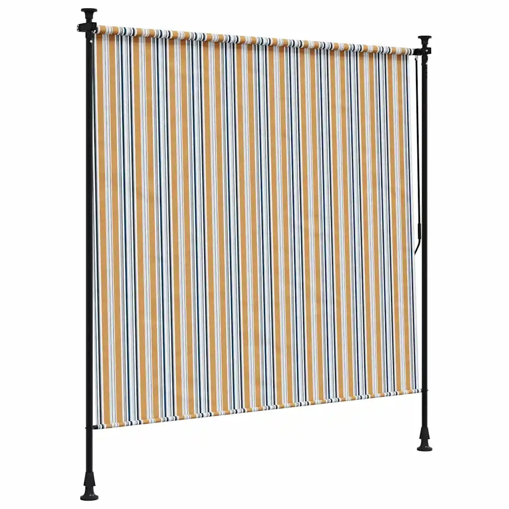 Tenda a rullo | Tenda avvolgibile Esterno Gialla e Bianca 200x270cm Tessuto Acciaio
