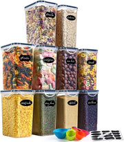 Set di contenitori in plastica BPA-free a tenuta di aria, 10 pezzi, per alimenti secchi