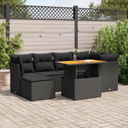 Set Divani da Giardino con Cuscini 7pz Nero Polyrattan 3326946