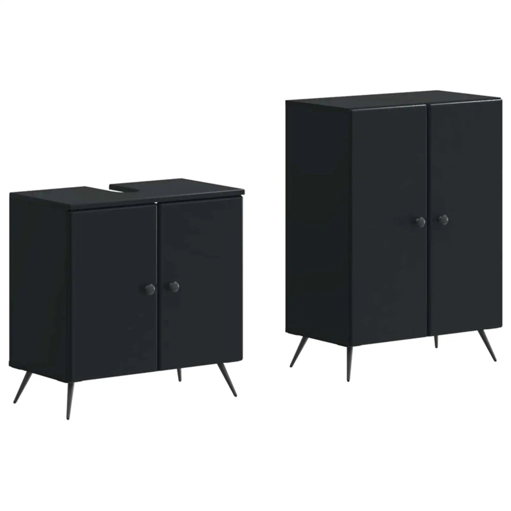 Set di Armadi da Bagno da 2 Pezzi BREDA Nero 3417640
