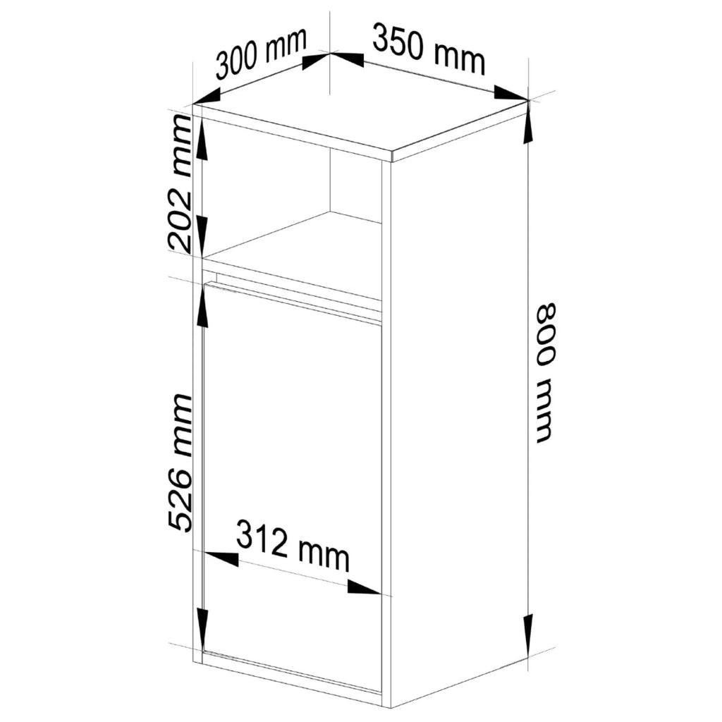 Mobile bagno sospeso VAMI Rovere Artisan, Grigio Grafite 35 cm 1 anta 35x30x80 cm