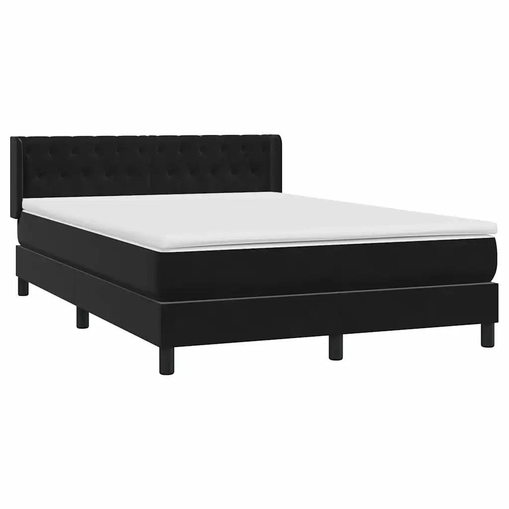 Giroletto a Molle con Materasso Nero 160x210 cm in Velluto 3318371
