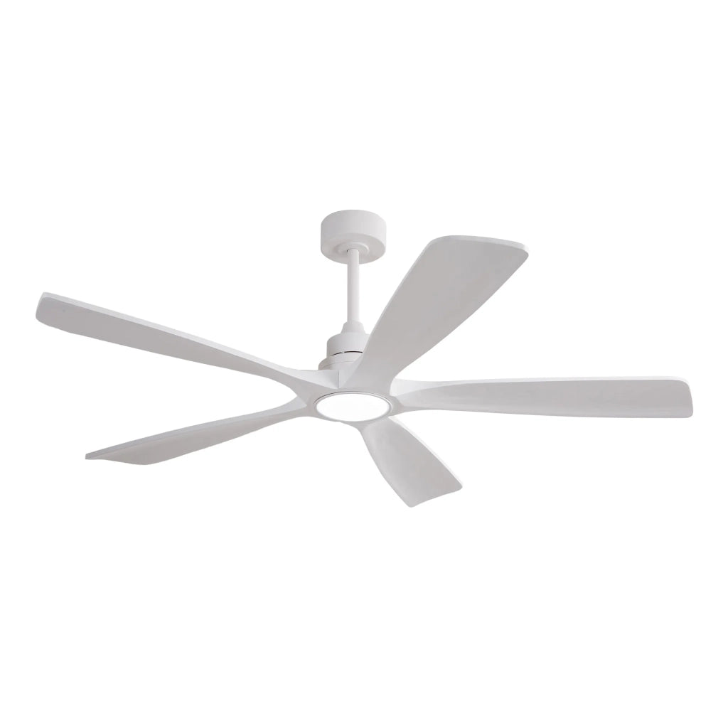 Ventilatore da soffitto 42 pollici bianco, 3 pale in legno massello rinforzate, motore DC reversibile, 6 velocità, 3CCT, memoria spegnimento, telecomando wireless