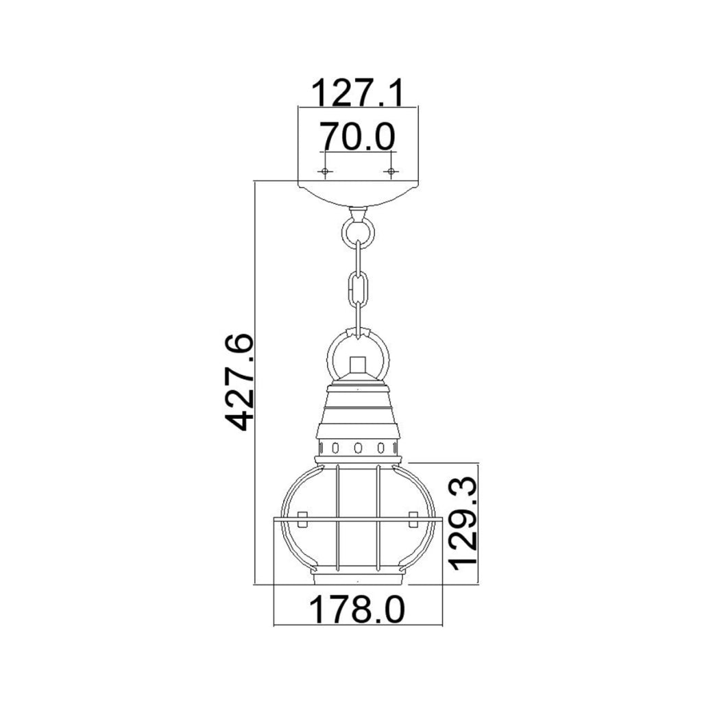 Lampada a sospensione esterna Bridge Point zinco E27 60W Kichler