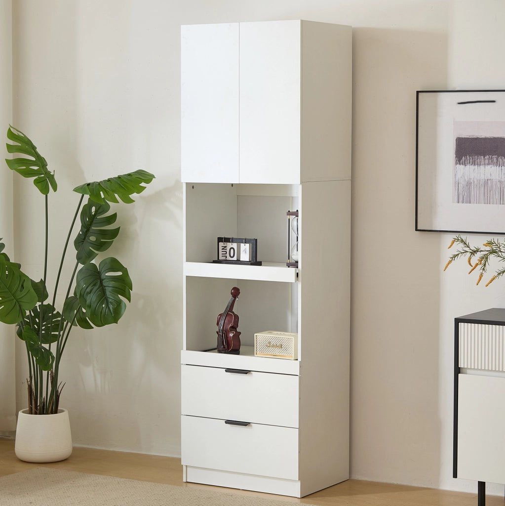 Armadio cucina 59;5x45x200 cm in PB e MDF; bianco